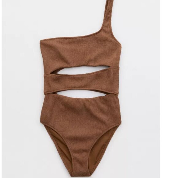 NWT Aerie Crinkle Full Coverage One Piece Swimsuit - Picture 1 of 4